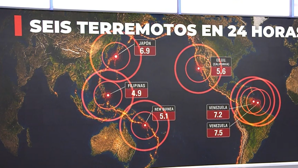 Seis terremotos en 24 horas sacuden el Cinturón de Fuego del Pacífico, con fuertes seísmos en California y Japón