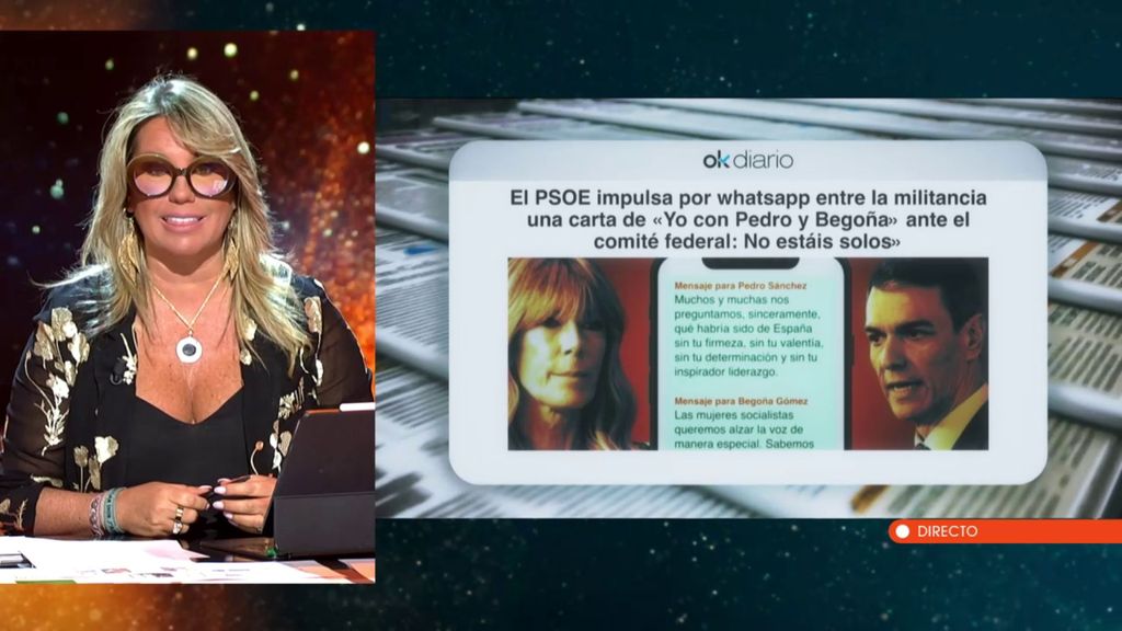 Carmen Porter, sobre la carta de apoyo a Sánchez y Begoña que circula entre la militancia del PSOE: "Le tiene que parecer ridículo hasta a él"