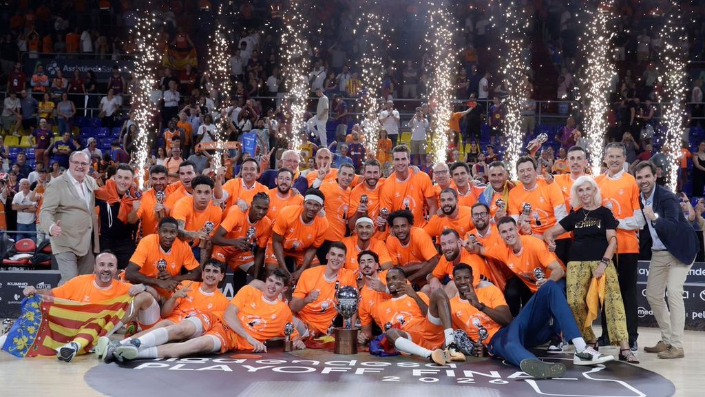 Celebración del título de Valencia Basket