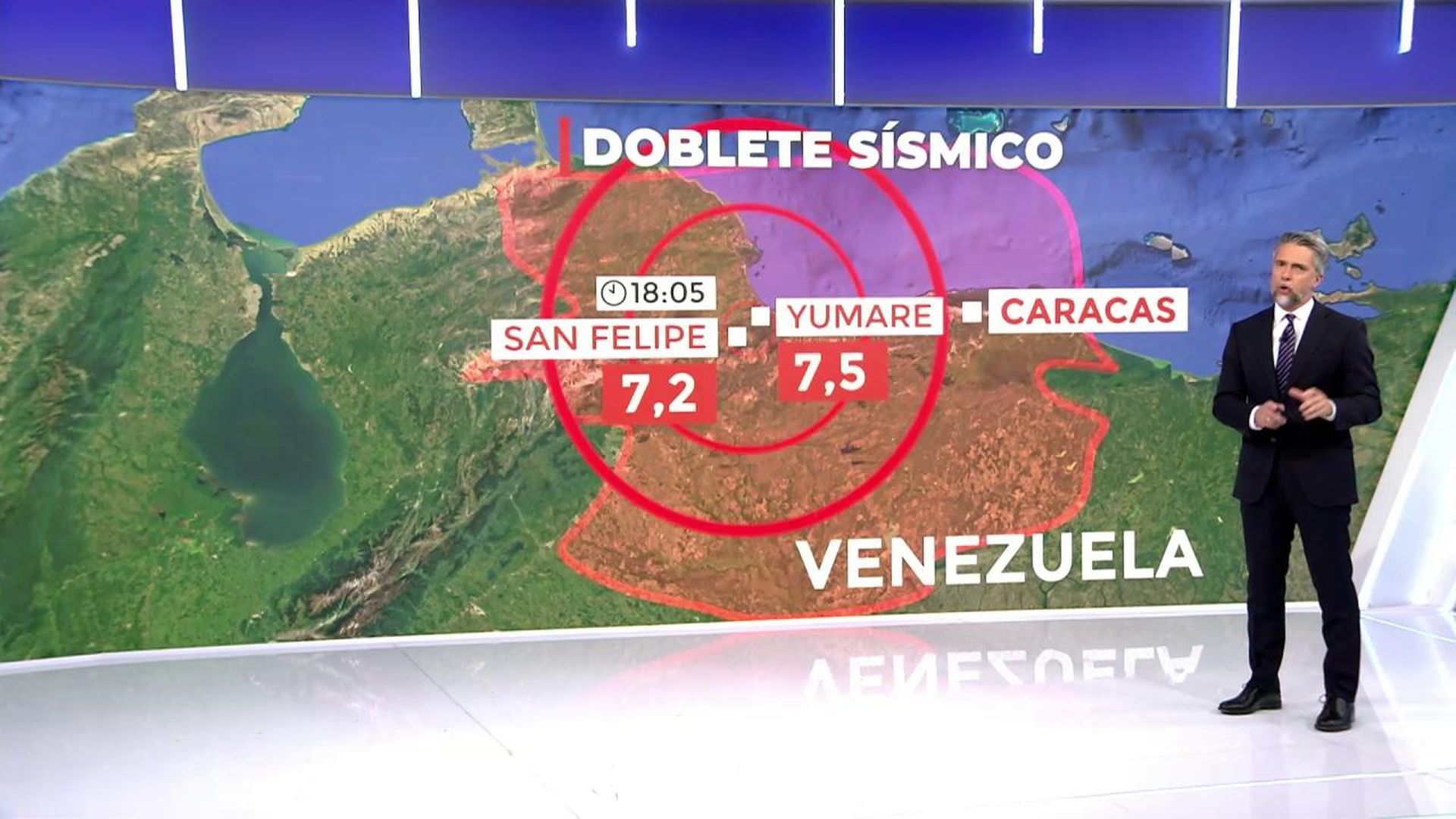 El mapa del 'doblete sísmico' que ha arrasado Venezuela
