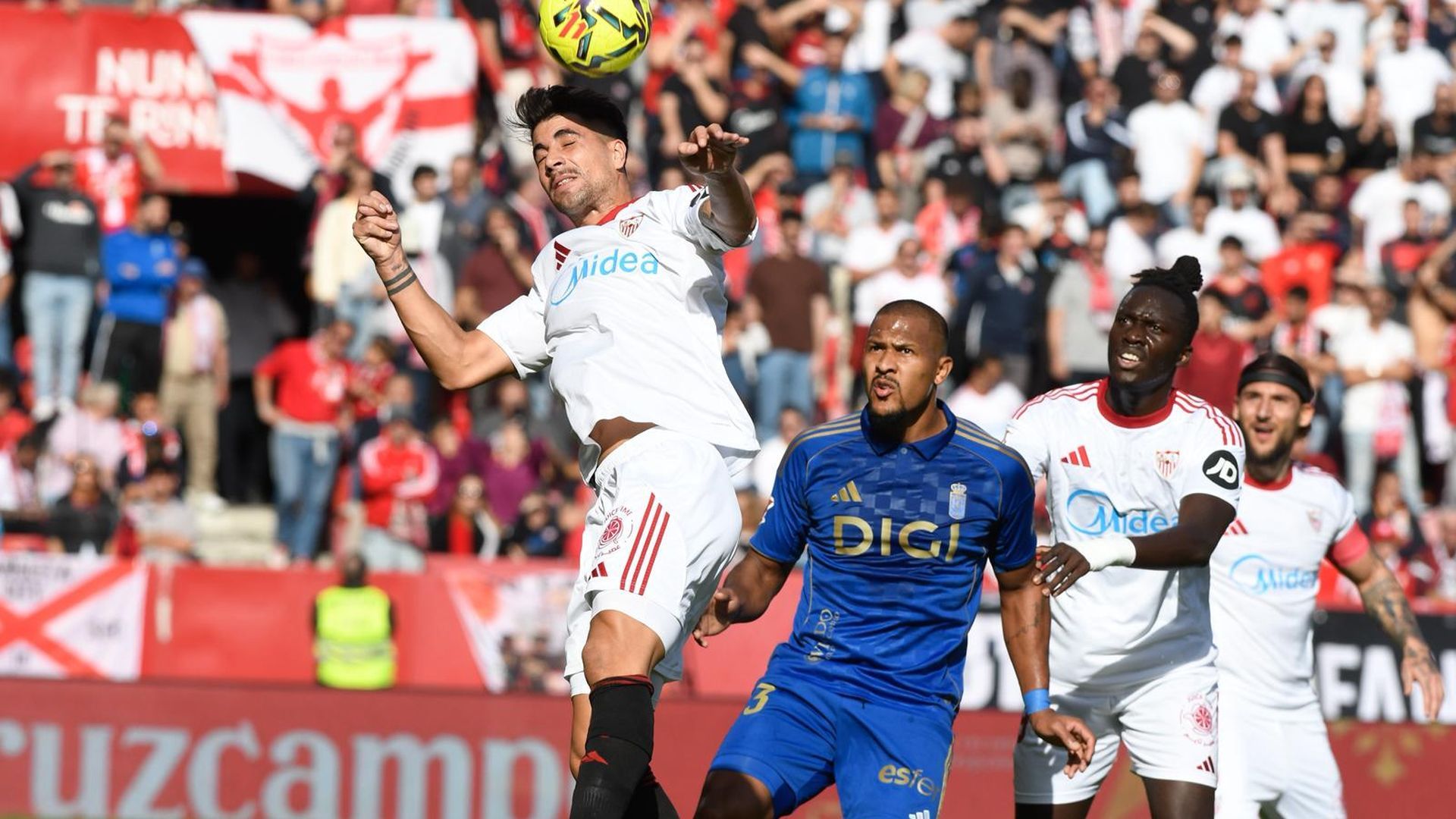 Fabio Cardoso, en el Sevilla-Oviedo de la jornada 16