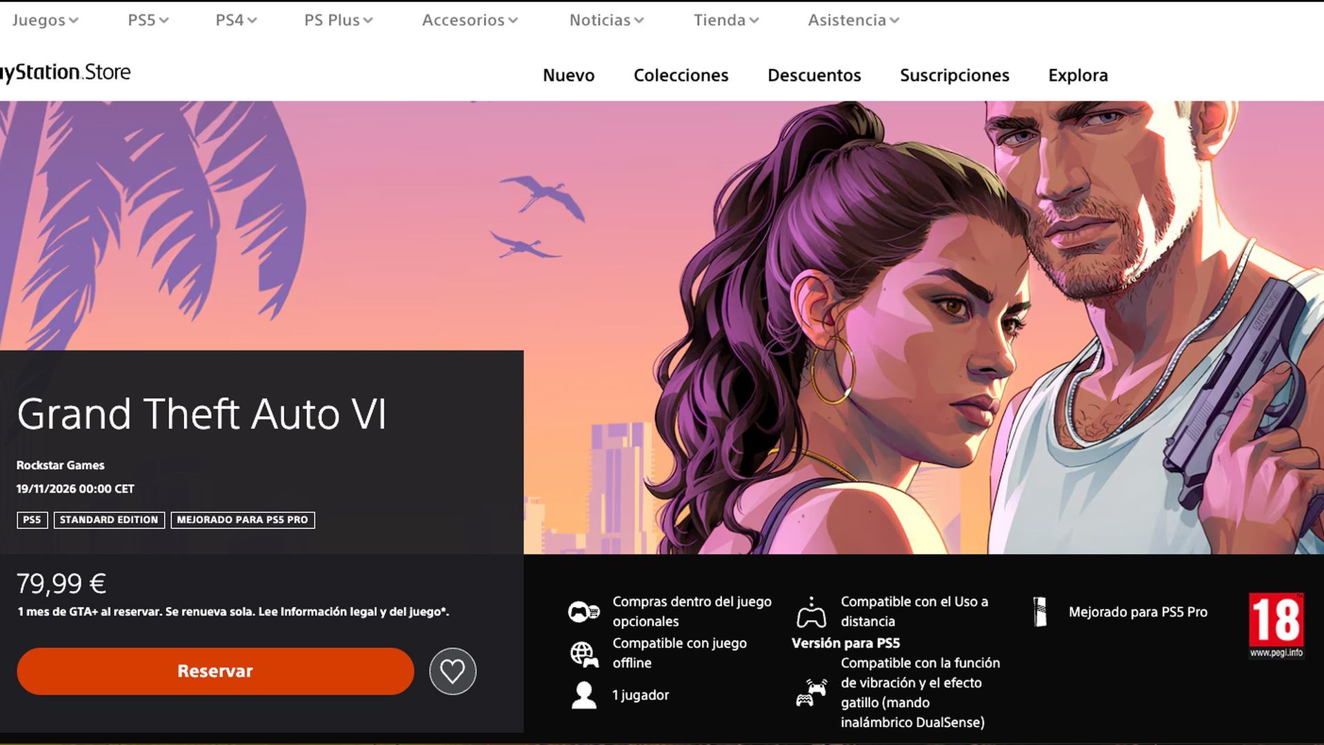 GTA VI en la PlayStation Store