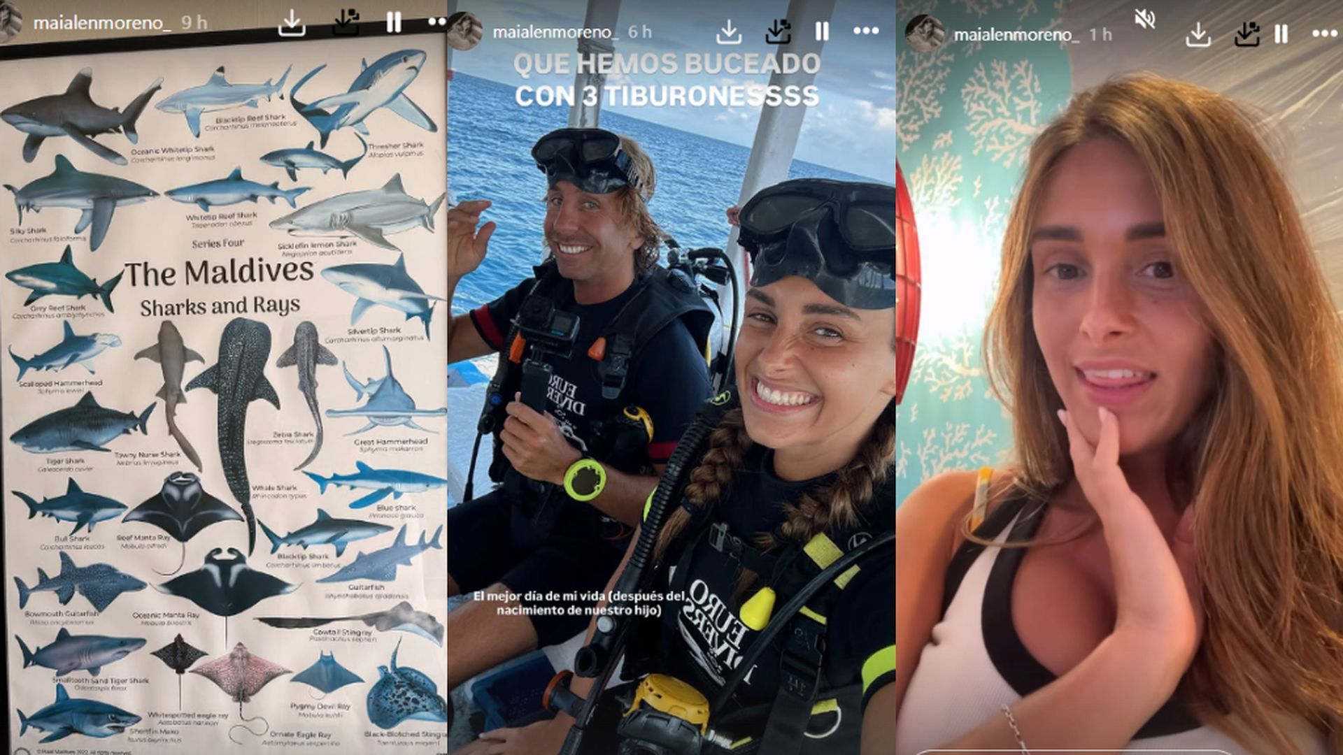Maialen Moreno y Luis Giménez, en su actividad de buceo