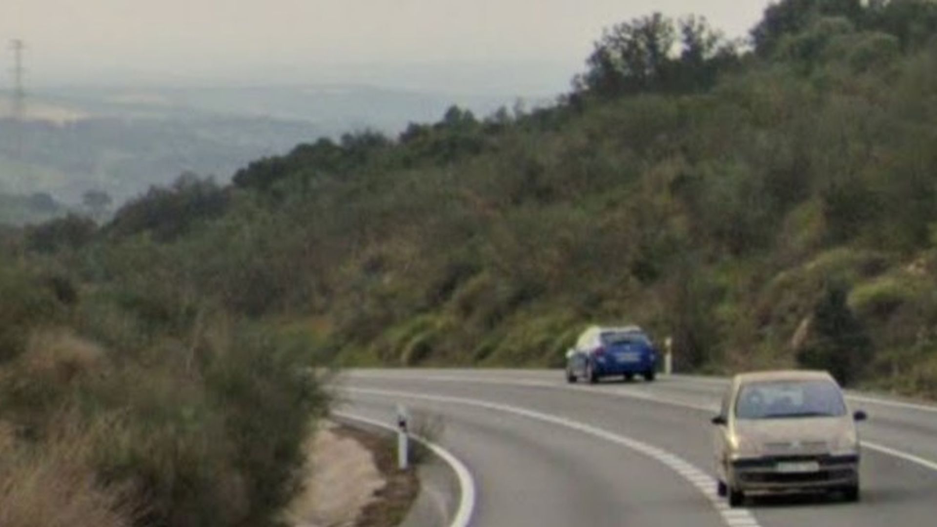 Carretera del accidente en Castilblanco de los Arroyos