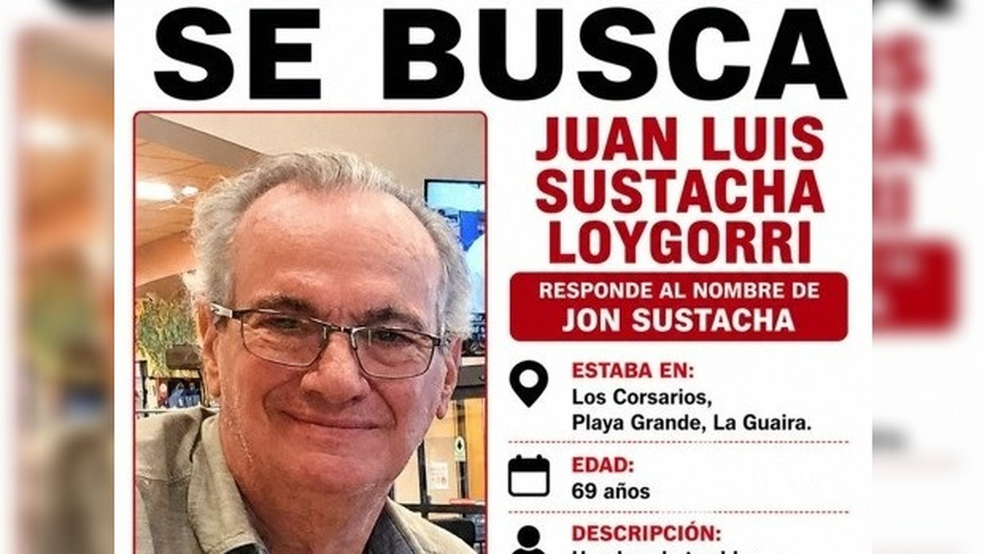 El ingeniero bilbaíno Jon Sustacha Loygorri desaparecido en los terremotos de Venezuela