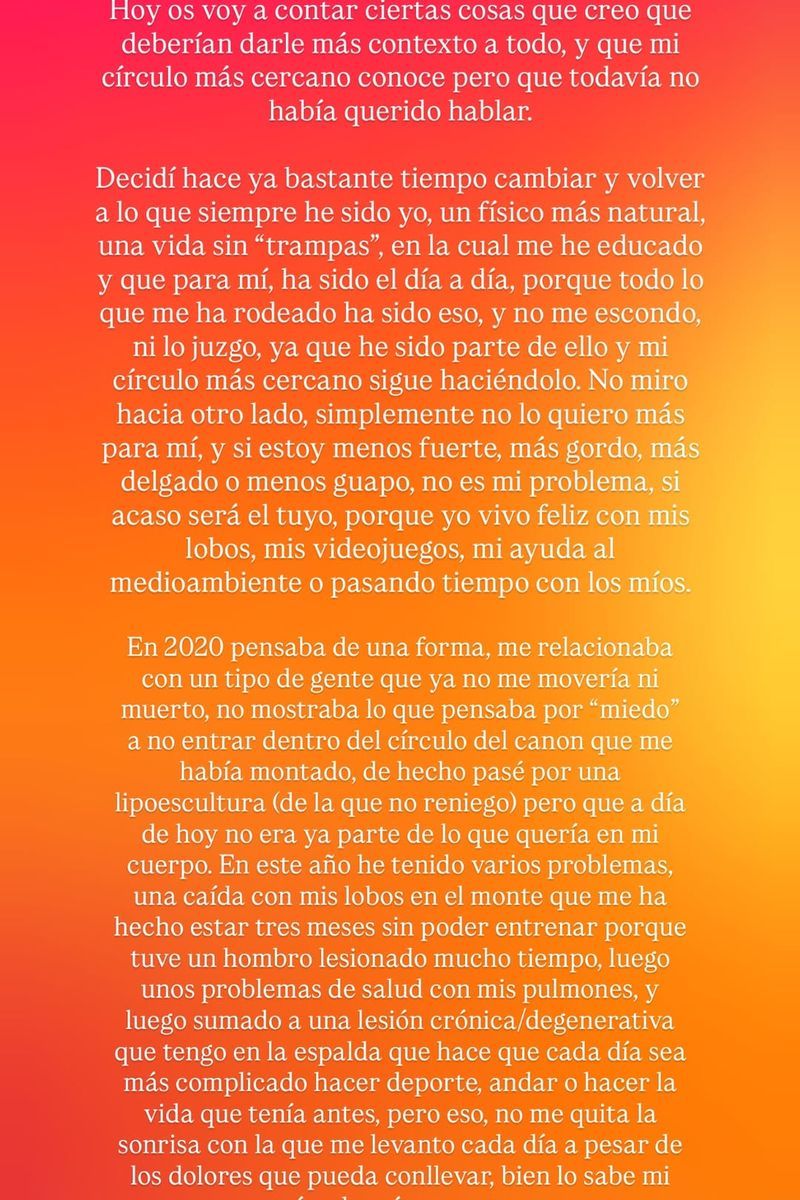 Diego Matamoros cuenta que se ha hecho