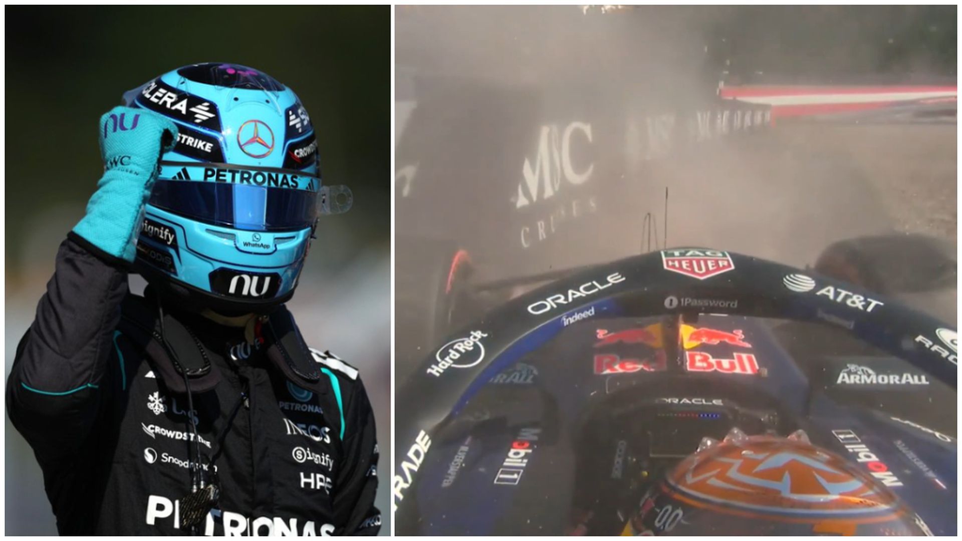 George Russell y Max Verstappen, en Austria