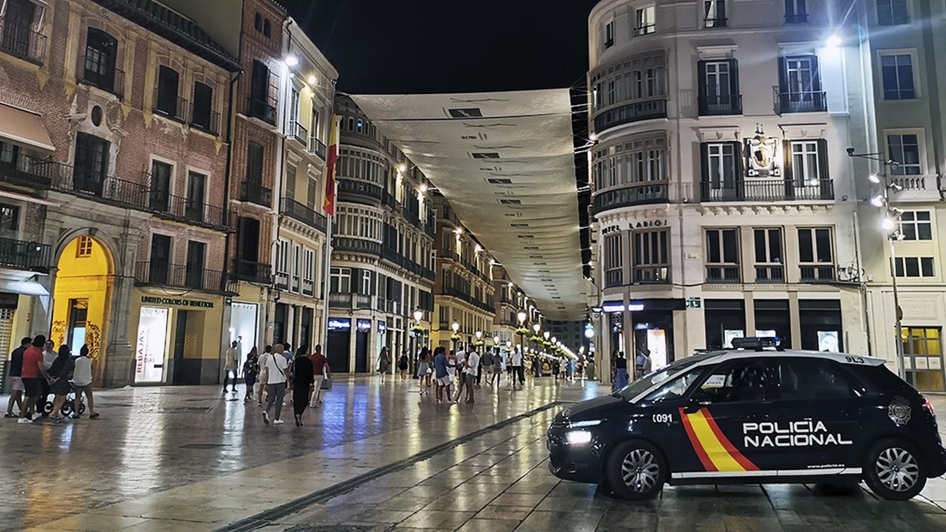 Policía Nacional en el centro de Málaga