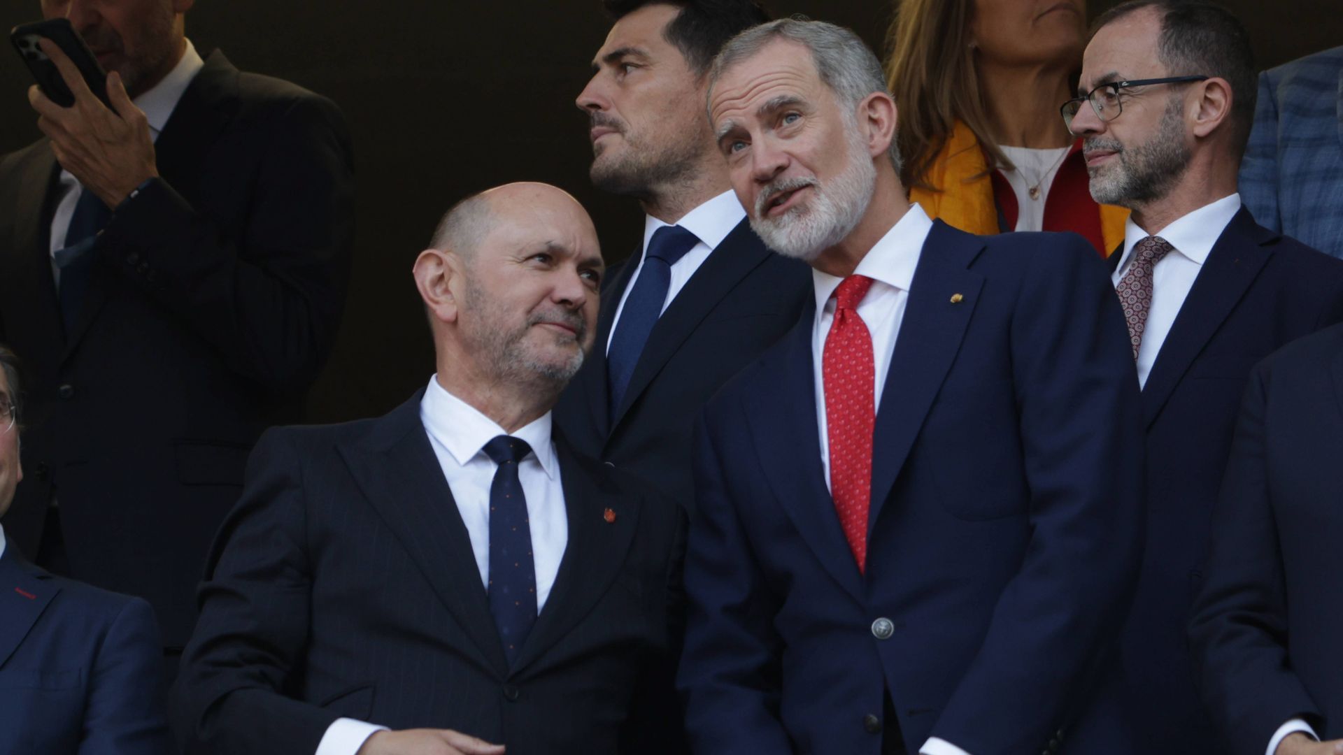 Rafael Louzán y Felipe VI, en el Uruguay-España