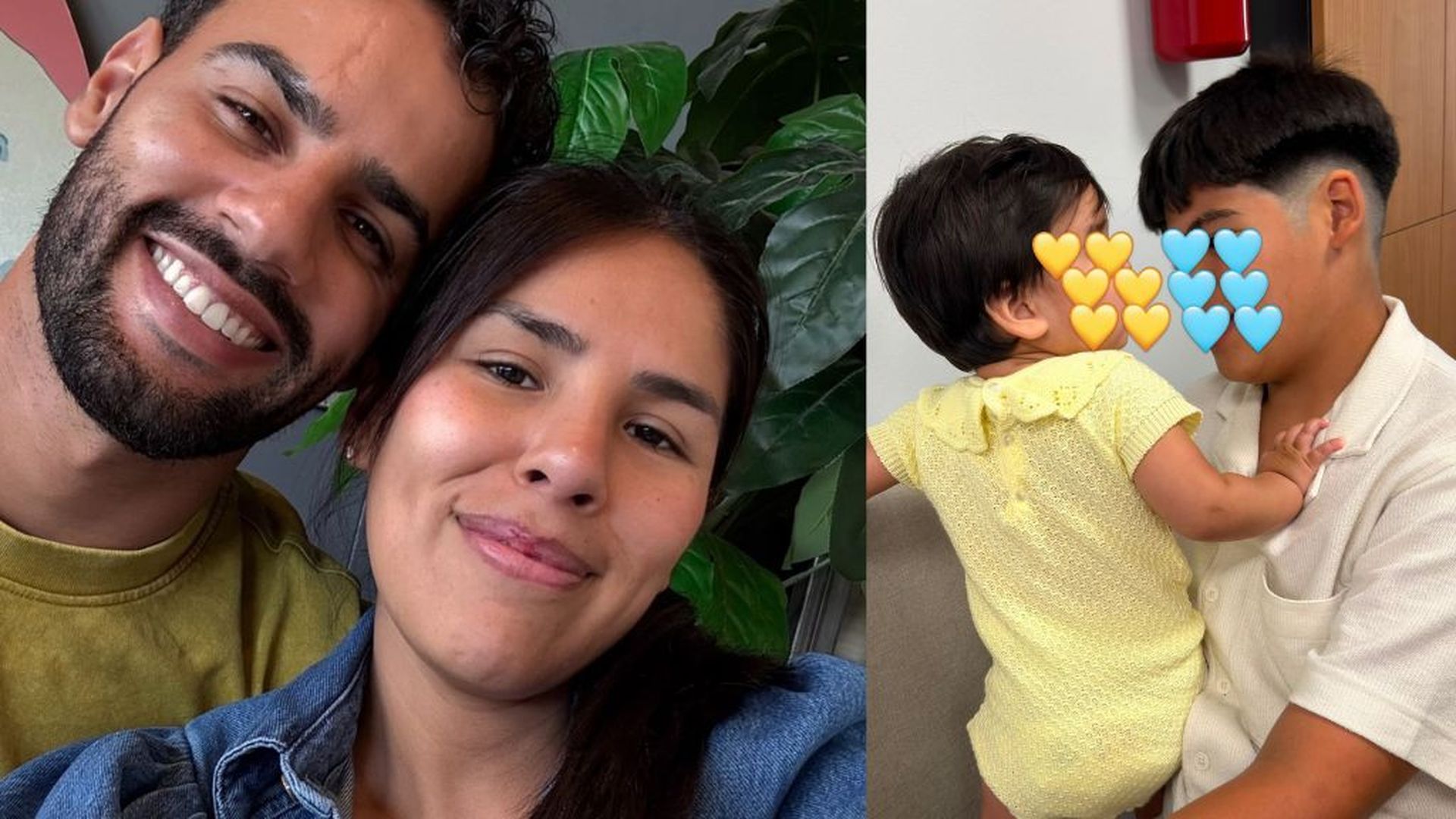 Asraf Beno e Isa Pantoja y sus hijos