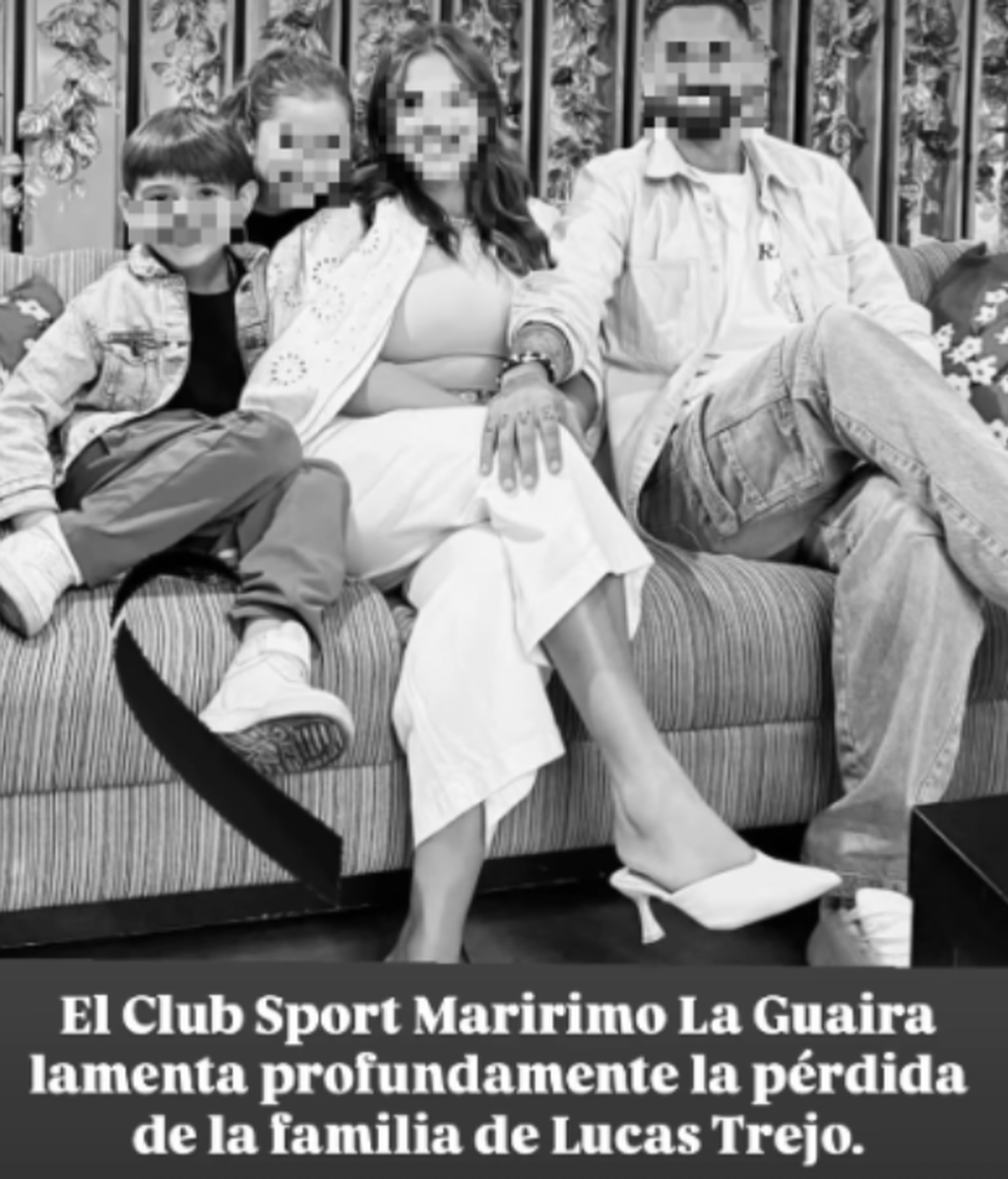 El Club Sport Marítimo La Guaira confirma la muerte de la familia de Lucas Trejo