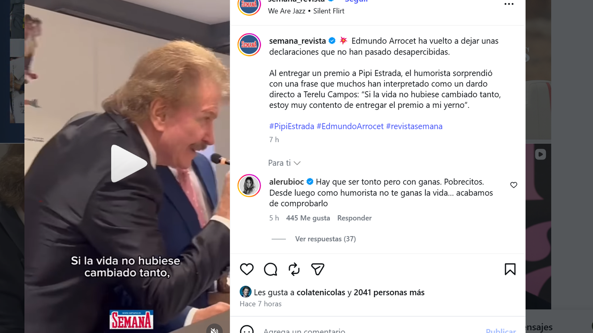 El comentario de Alejandra Rubio contra Edmundo Arrocet