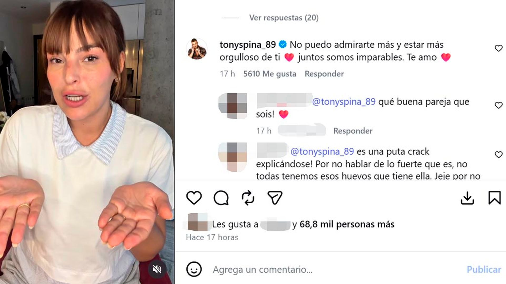 El mensaje de Tony Spina a Marta Peñate tras confirmarse que la derivan a oncología por su embarazo ectópico