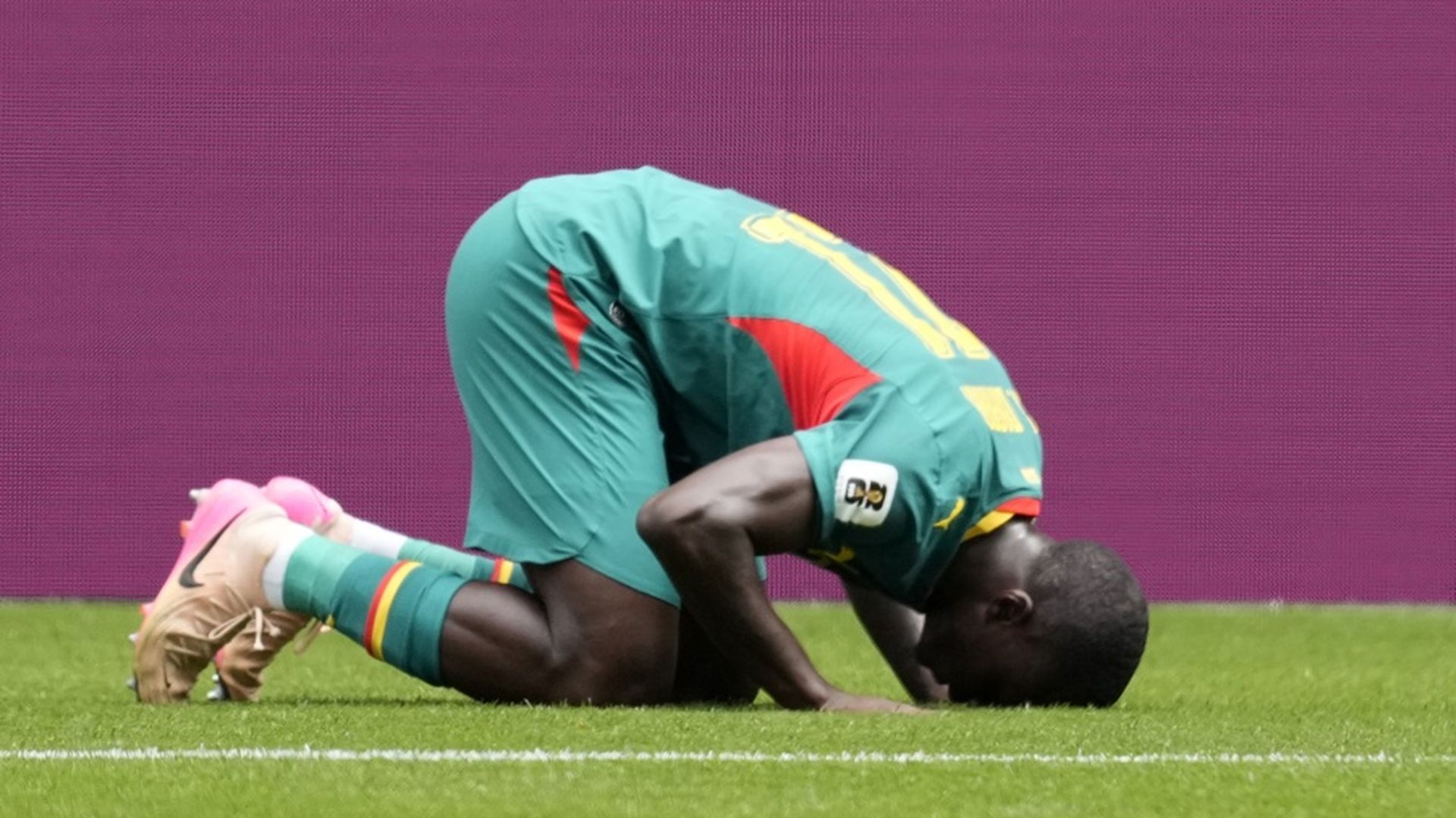 Celebración de gol en el Bélgica-Senegal