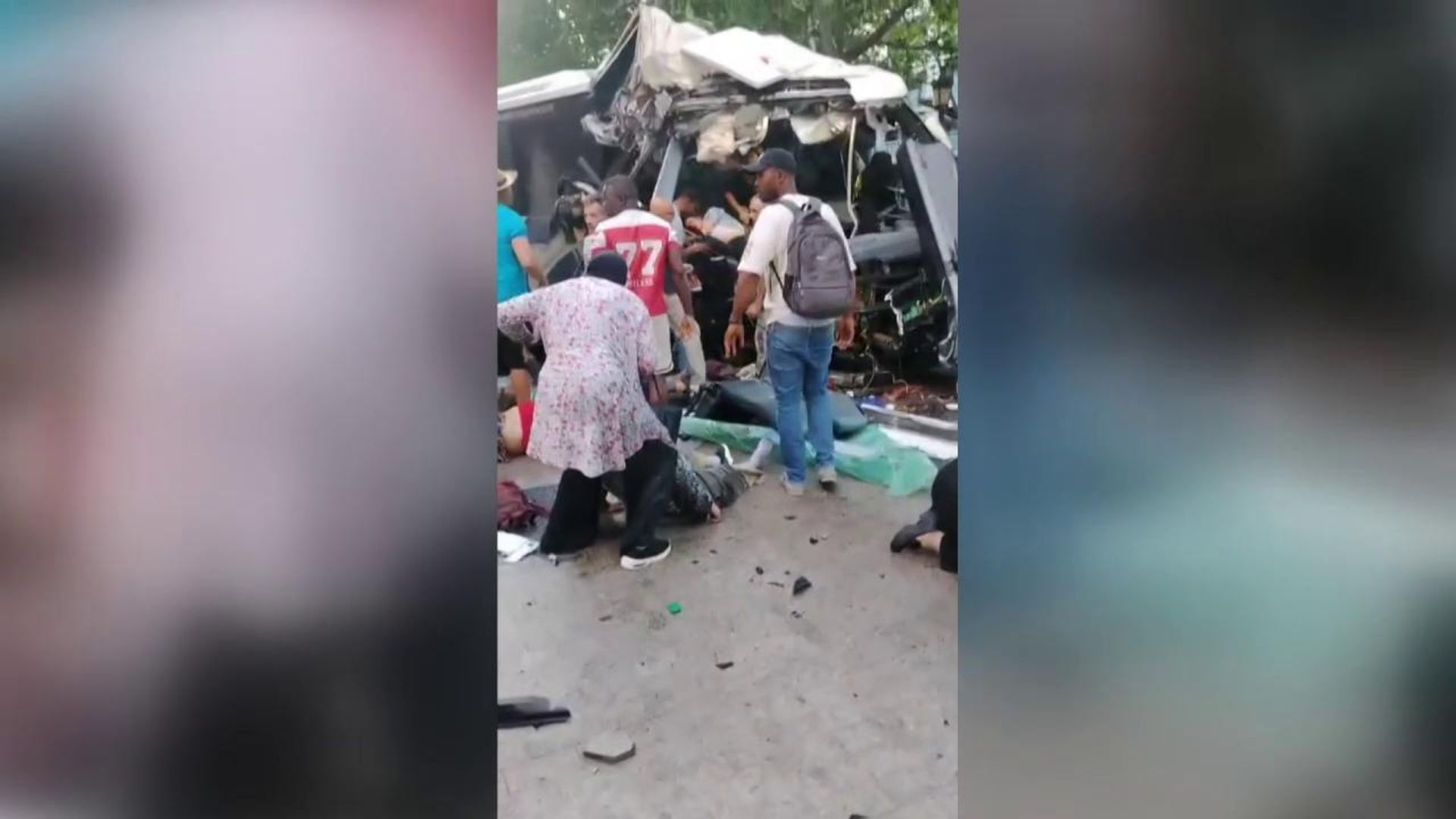 Imágenes del accidente de autobús en Lleida