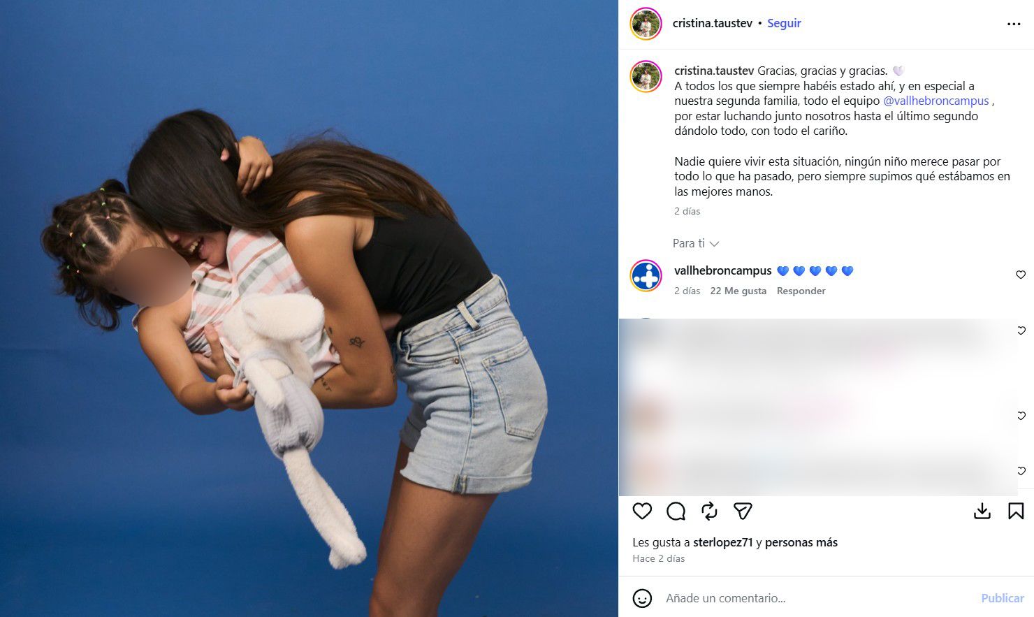 Cristina junto a su hija Chloé