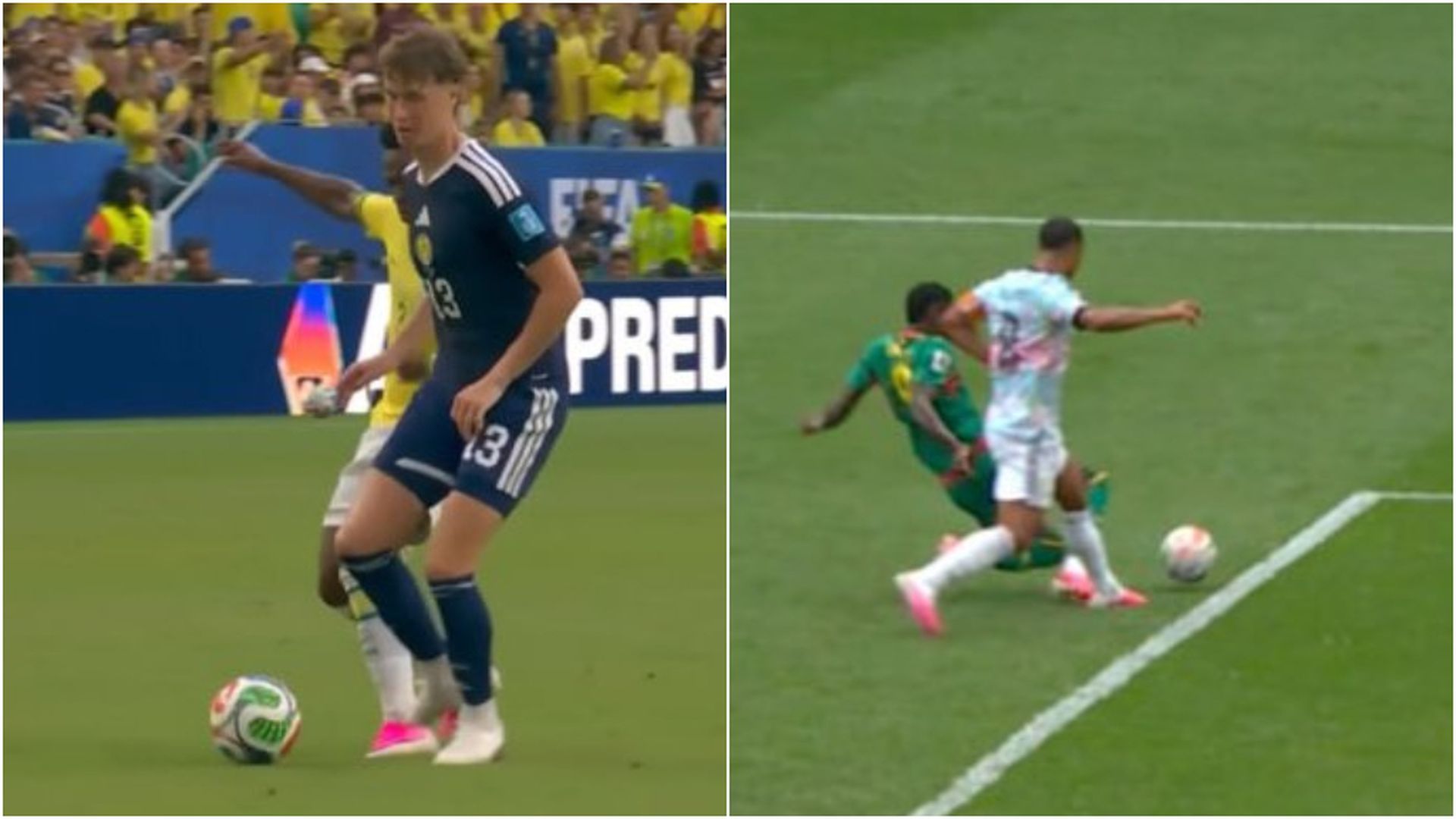 Fotomontaje del gol anulado a Vinicius y el penalti a Tielemans Fotomontaje del gol anulado a Vinicius y el penalti a Tielemans