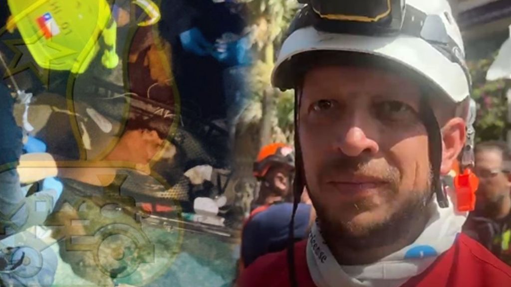 La emoción de los bomberos instantes después de sacar a Hernán con vida