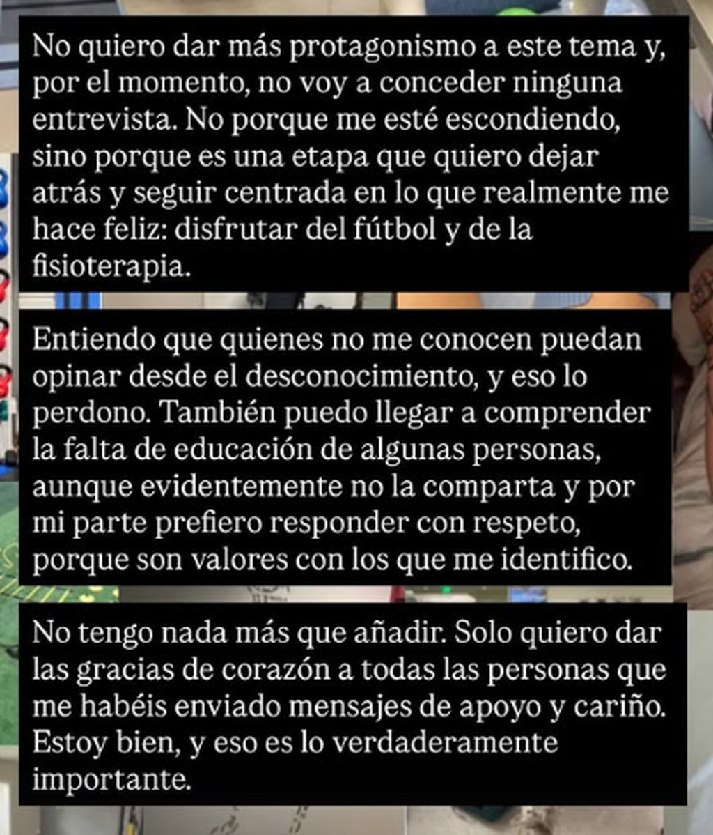 La reacción de Laura López a la oleada de comentarios machistas en redes sociales