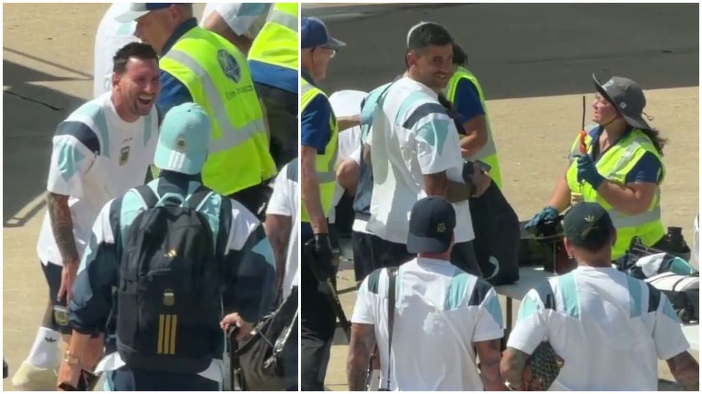 Pillan a Cuti Romero con un mechero gigante en la maleta y a Messi le entra un ataque de risa al verlo