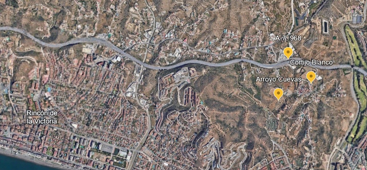 Mapa de la zona en la que se ha encontrado sin vida a Cristina