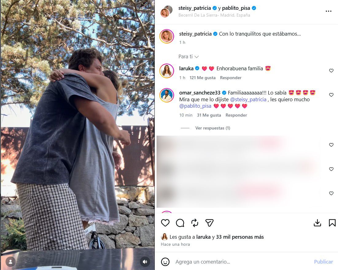Patricia Steisy y Pablo Pisan van a ser padres de nuevo