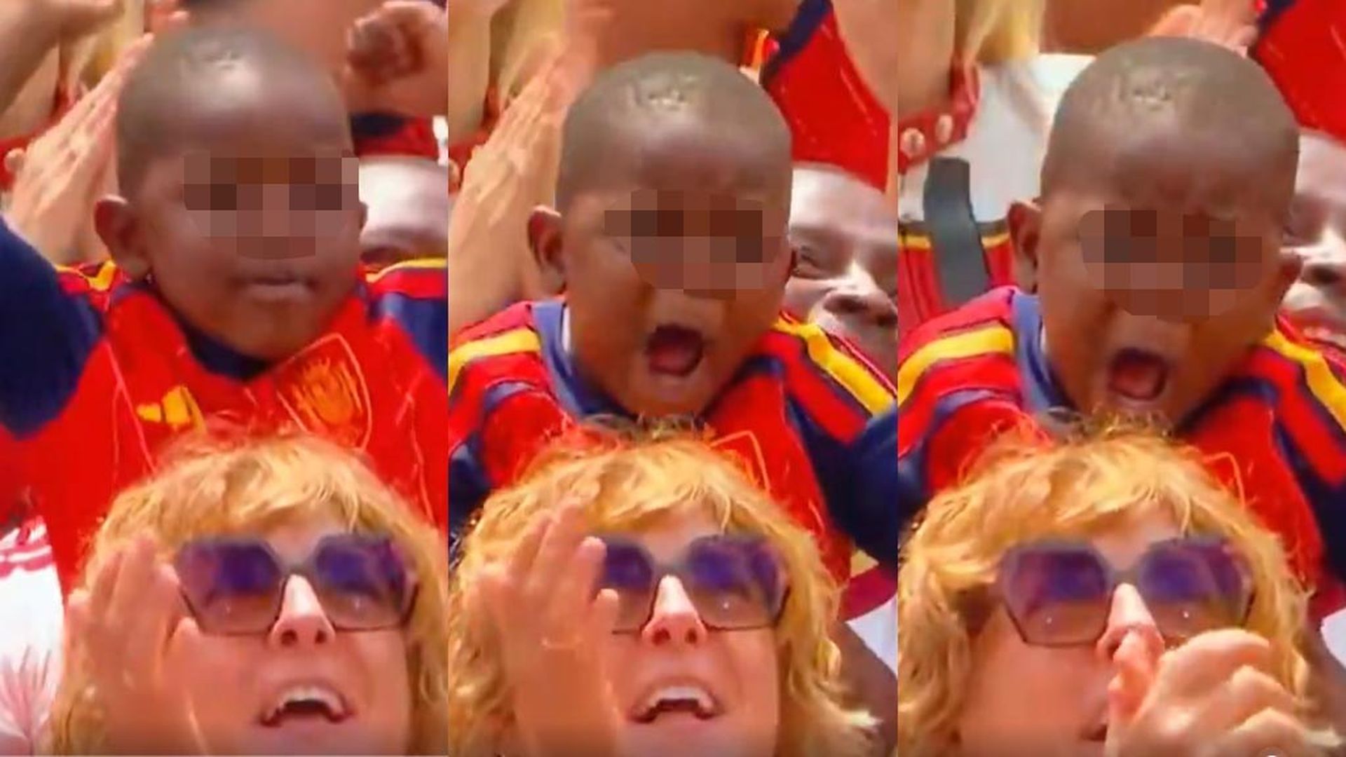 Keyne, el hermano pequeño de Lamine Yamal, celebra la victoria de España ante Austria
