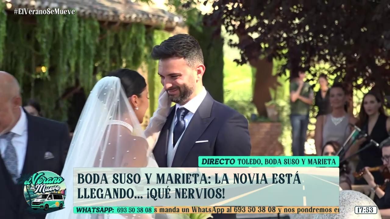 La boda de Suso y Marieta, en fotos: de su llegada al altar a su emoción al encontrarse