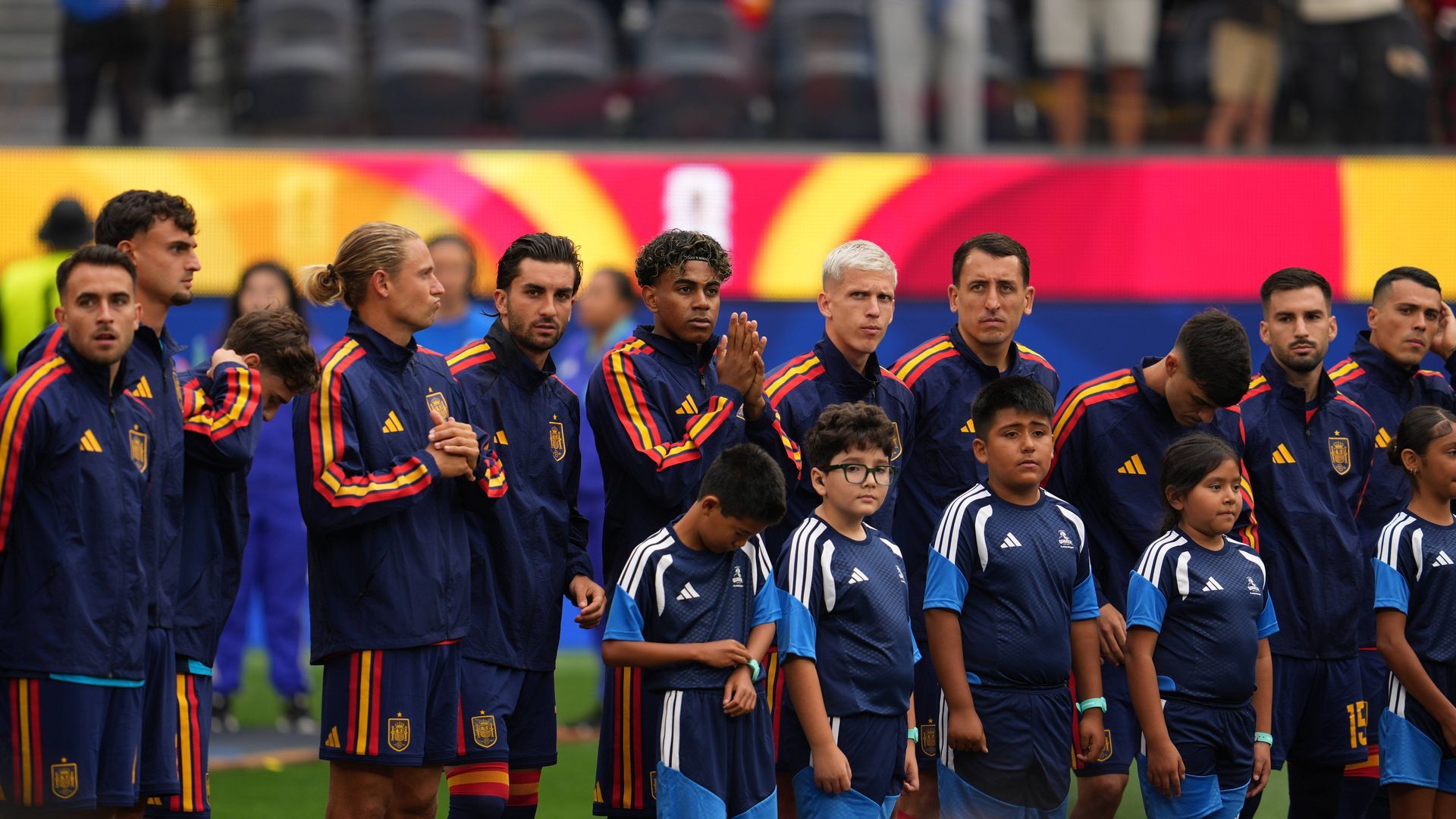 Los jugadores de la Selección Española, antes del partido ante Austria Los jugadores de la Selección Española, antes del partido ante Austria