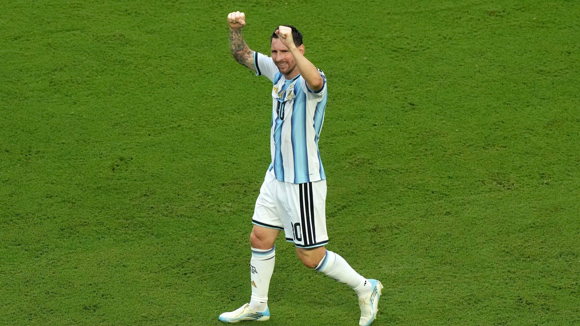 Leo Messi celebra el 1-0 de Argentina ante Cabo Verde