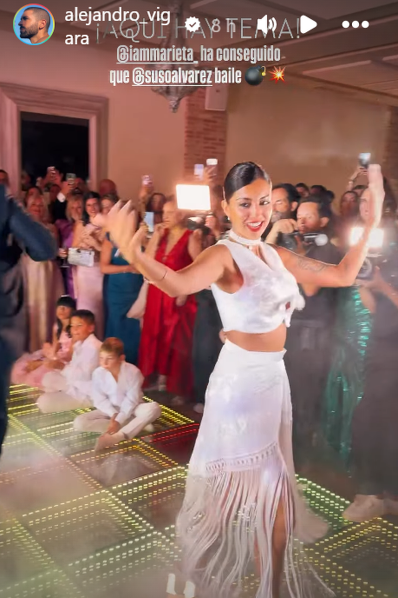 Marieta baila en su boda