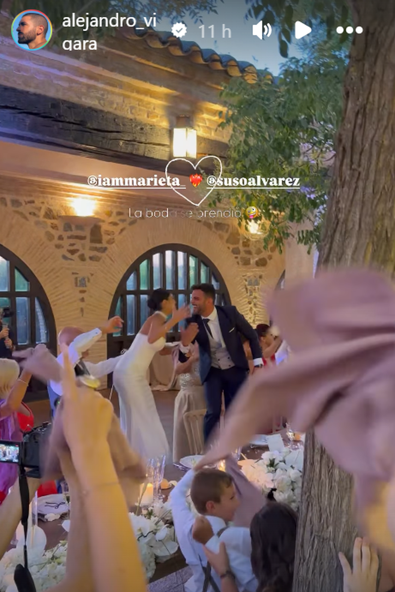 Marieta y Suso durante su boda