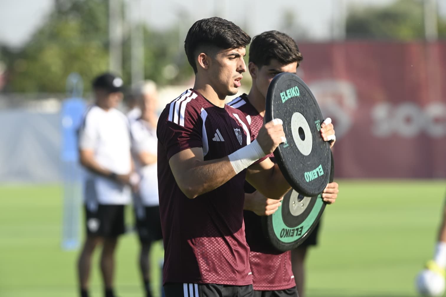 Alberto Flores, en la primera sesión del Sevilla
