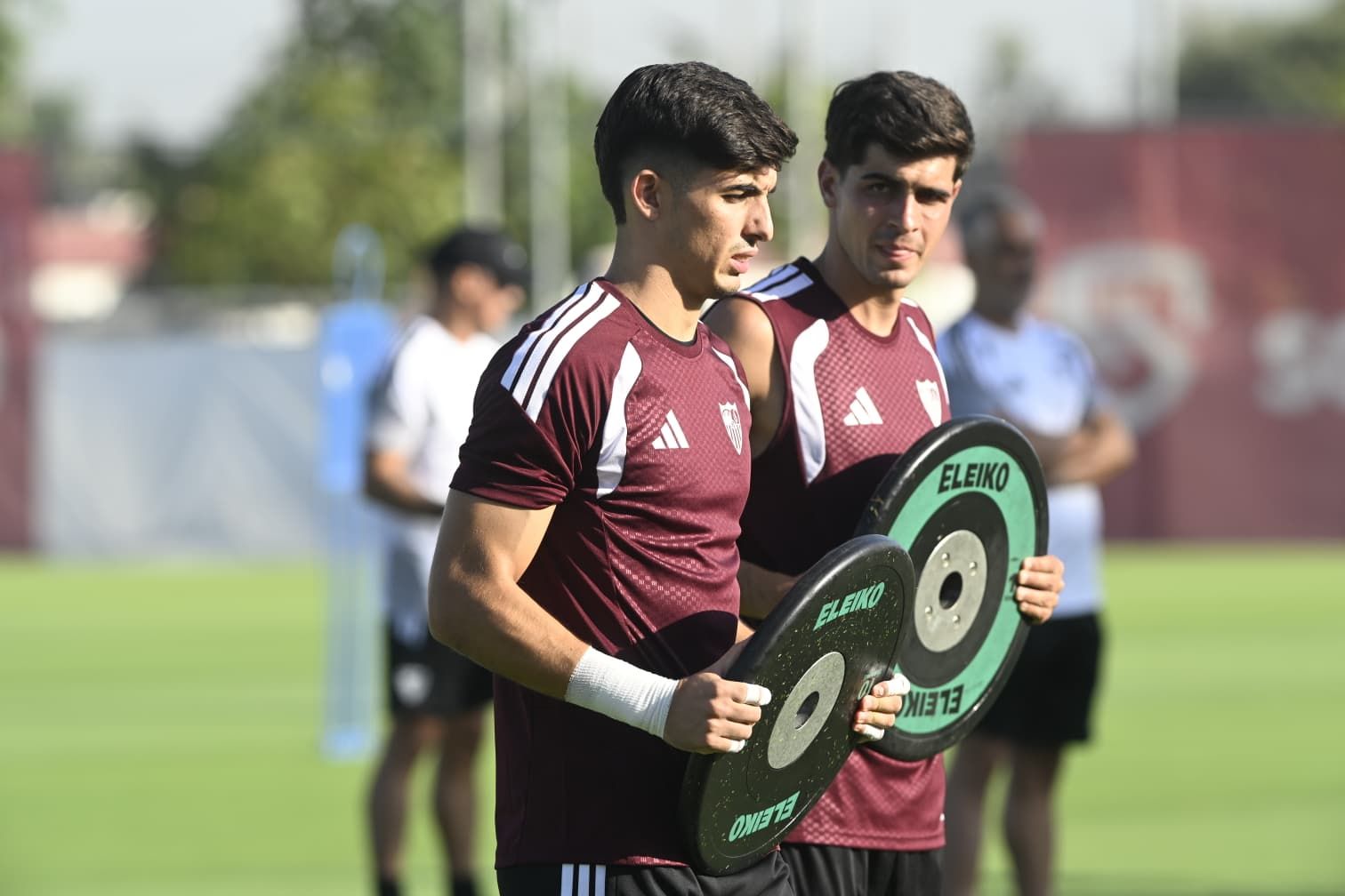Alberto Flores, en la primera sesión del Sevilla