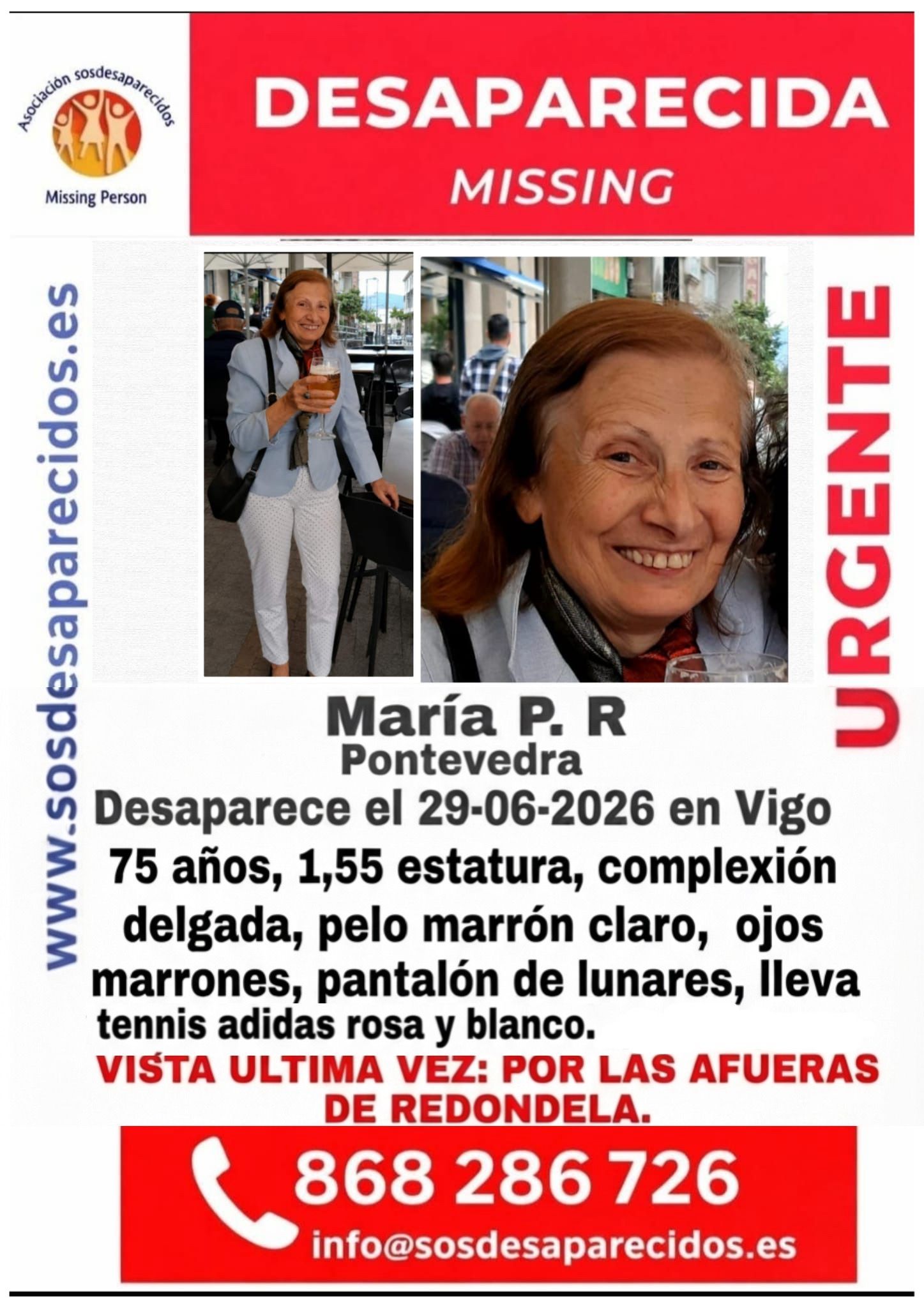 Cartel de búsqueda de María Pereira