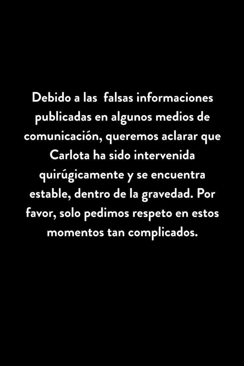 El comunicado sobre la hospitalización de Carlota, la hija pequeña del bodeguero Iván Sanz Cid, tras el fatal accidente familiar