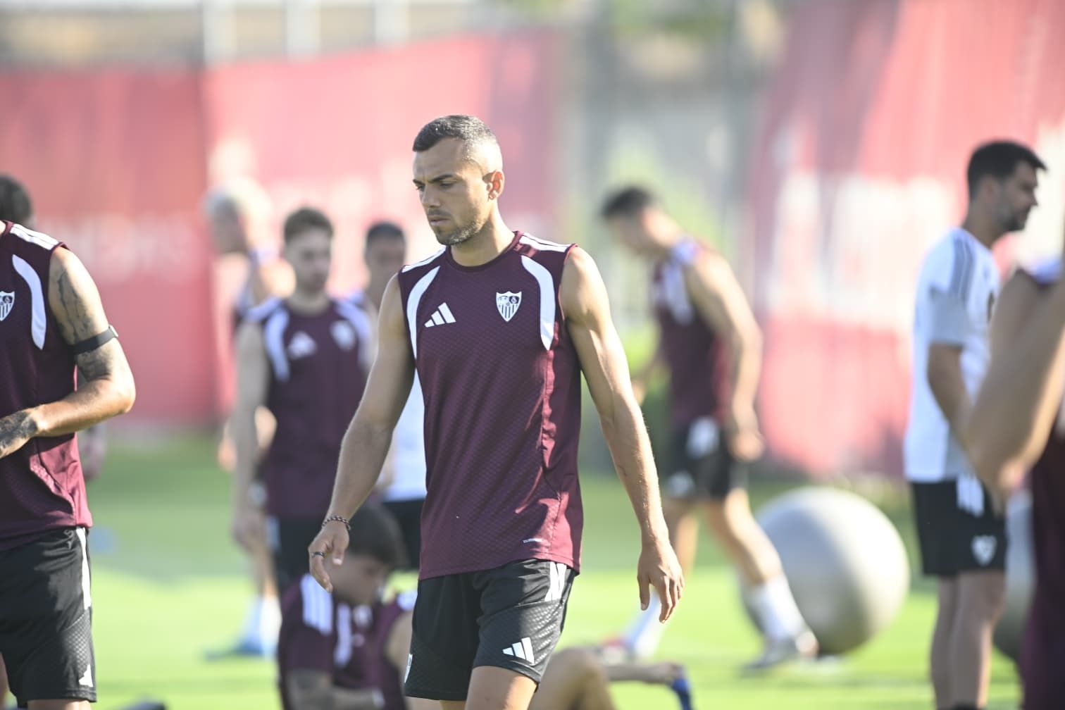 Joan Jordán, en la primera sesión del Sevilla
