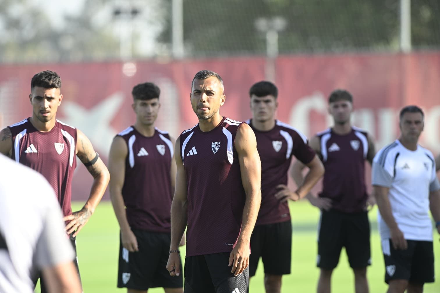 Joan Jordán, en la primera sesión del Sevilla