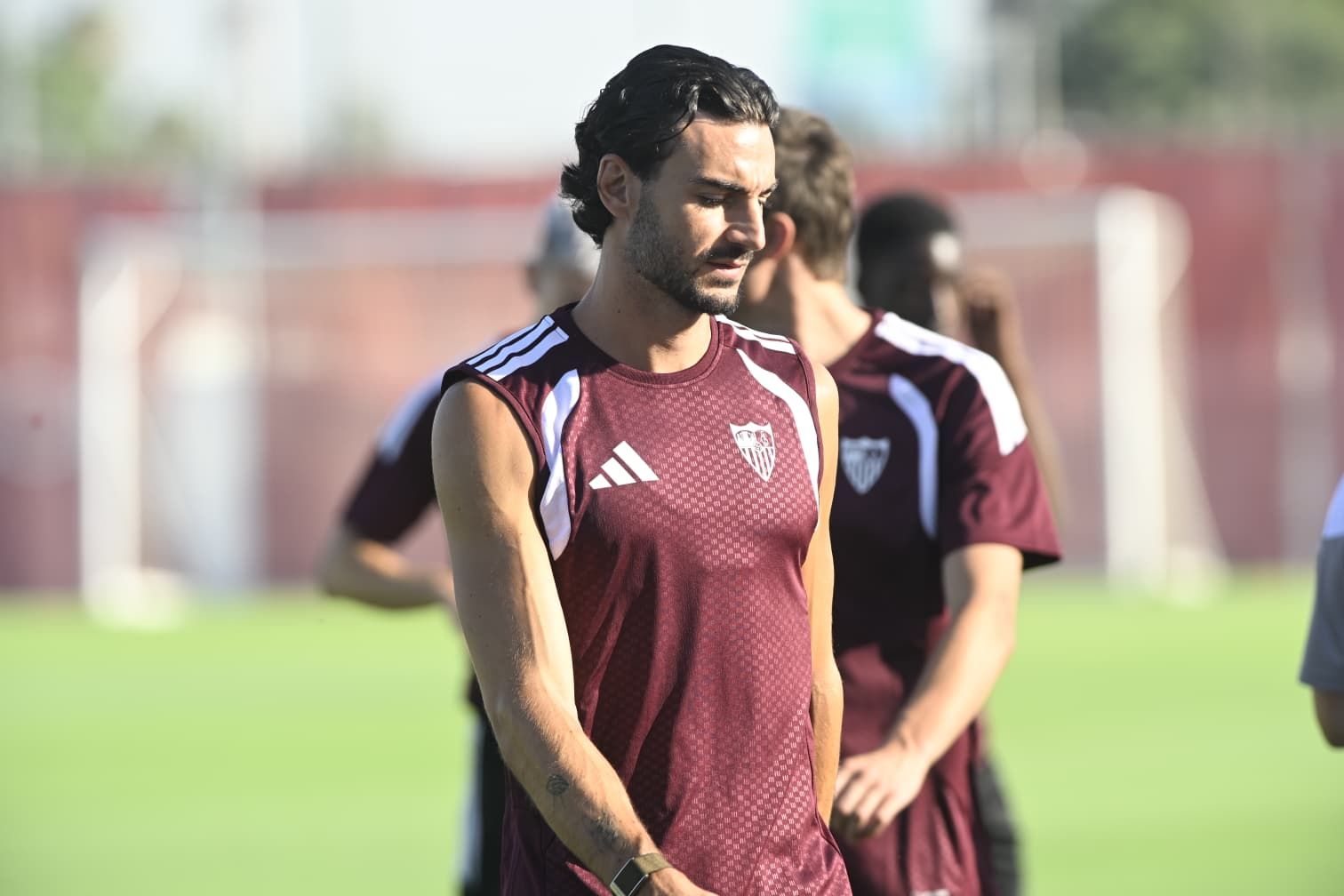 Juan Iglesias, en la primera sesión del Sevilla