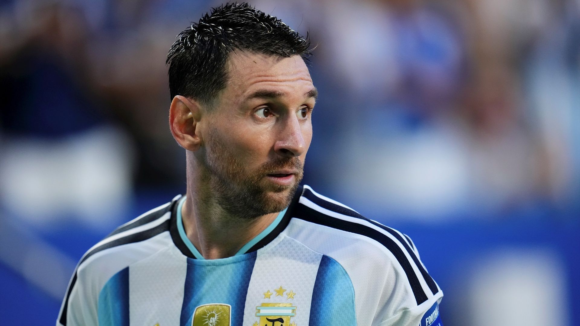 Leo Messi en un partido con la selección argentina Leo Messi en un partido con la selección argentina