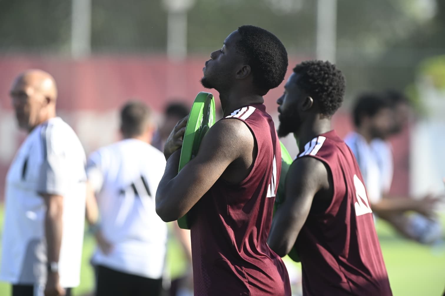 Lucién Agoumé, en la primera sesión del Sevilla