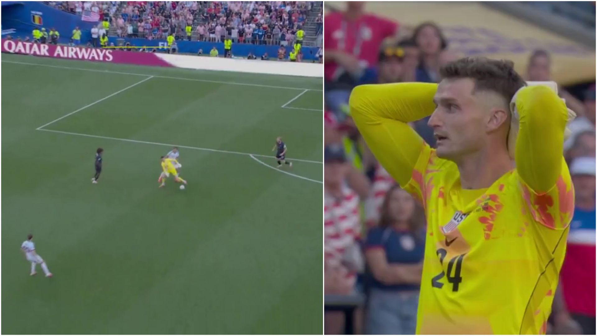 Fotomontaje de la jugada del error de Matt Freese Fotomontaje de la jugada del error de Matt Freese