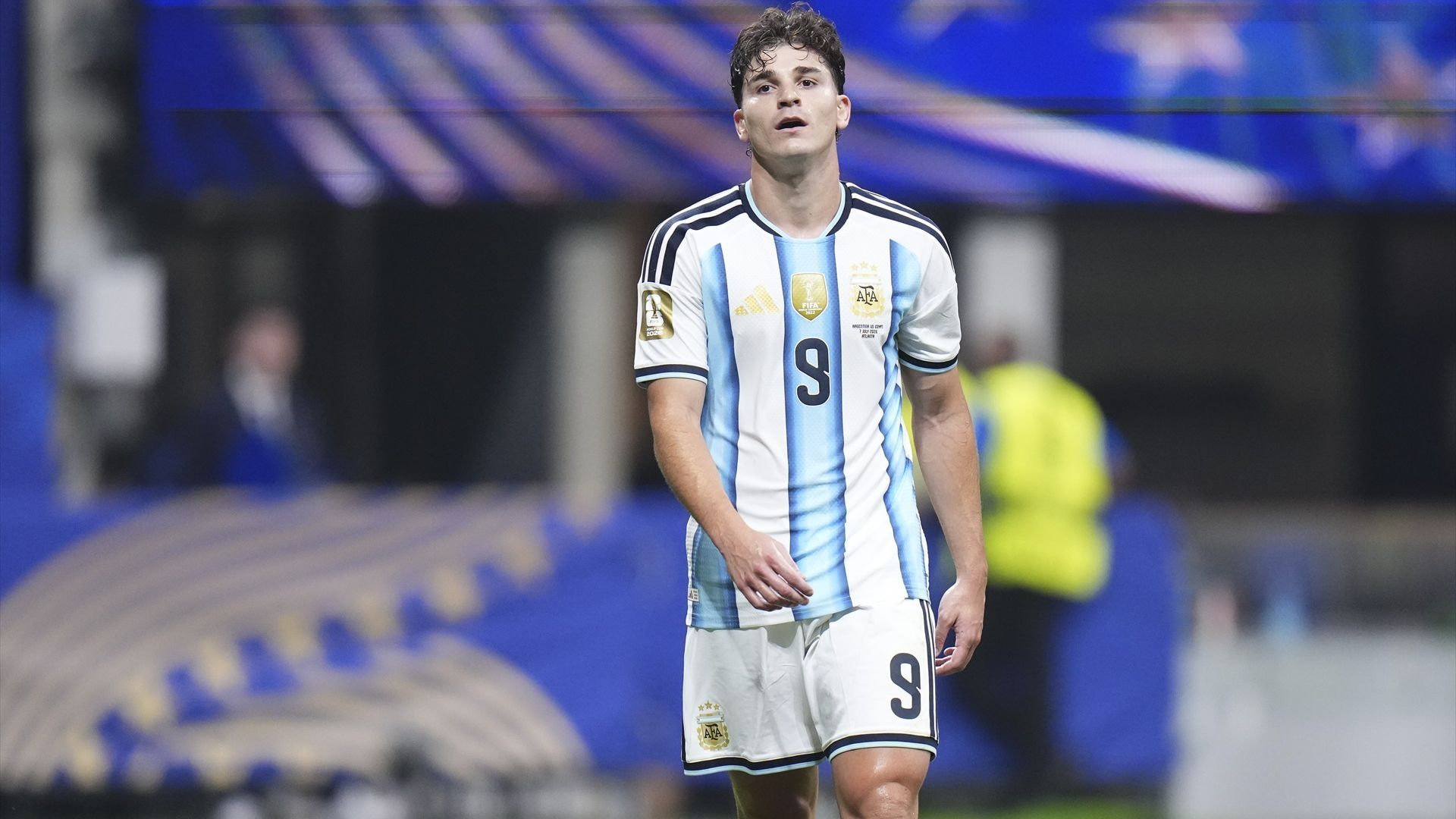 Julián Álvarez, en un partido de Argentina Julián Álvarez, en un partido de Argentina