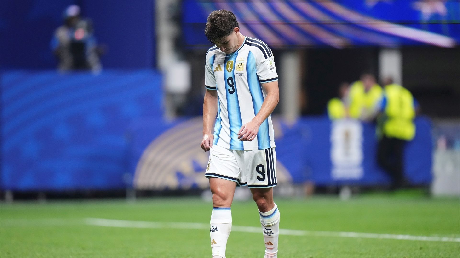 Julián Álvarez, en un partido de Argentina
