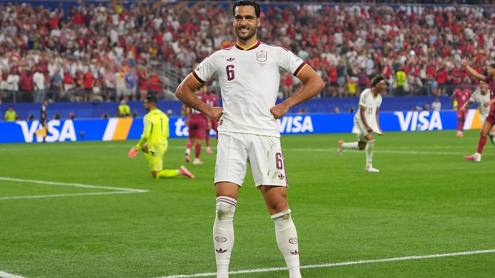 Mikel Merino celebra como Superman su gol ante Porgual en el Mundial 2026 Mikel Merino celebra como Superman su gol ante Porgual en el Mundial 2026