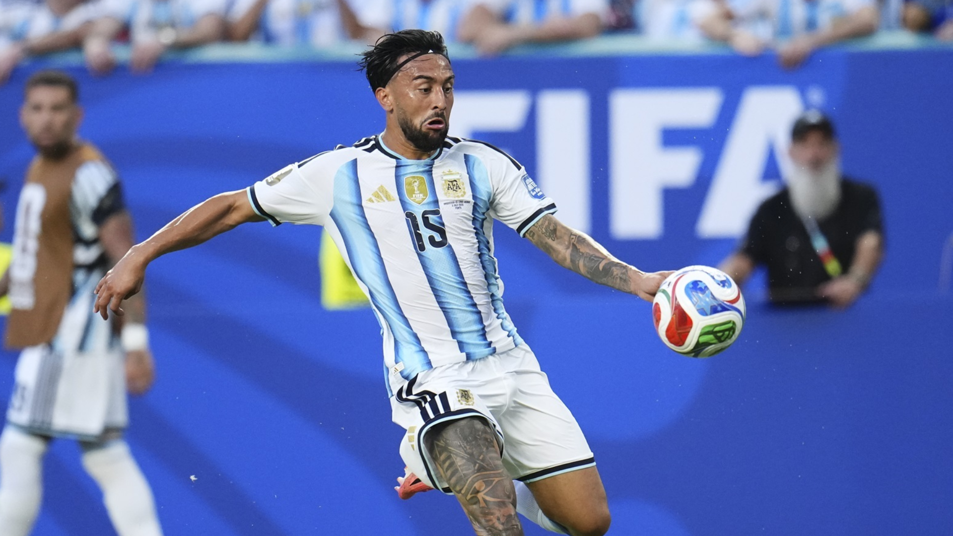 Nico González, en un partido de Argentina durante el Mundial Nico González, en un partido de Argentina durante el Mundial