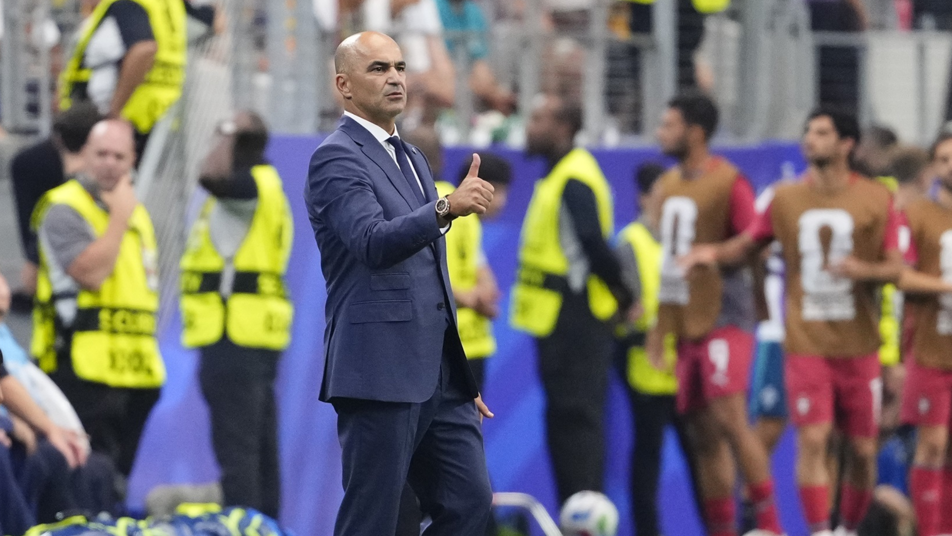 Roberto Martínez, durante el Portugal-España Roberto Martínez, durante el Portugal-España