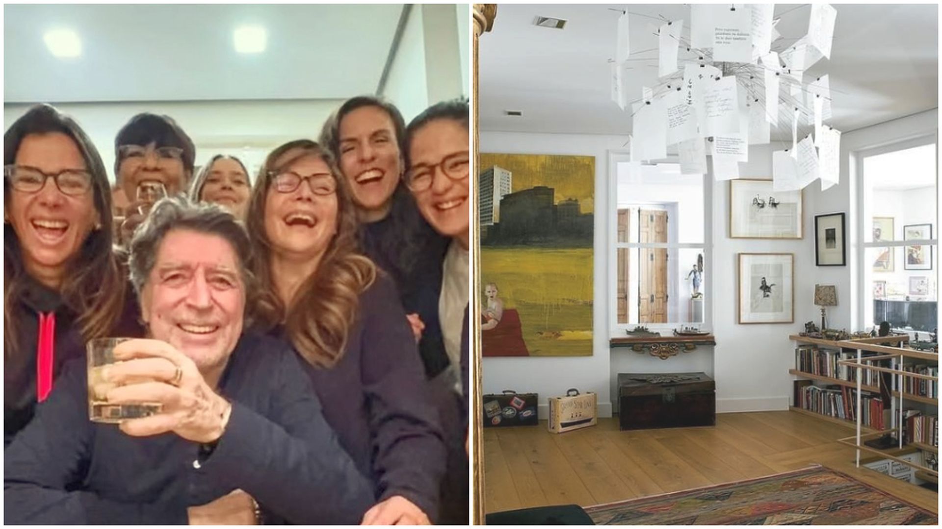 Sabina y las curiosas lámparas de su casa de Madrid Sabina y las curiosas lámparas de su casa de Madrid