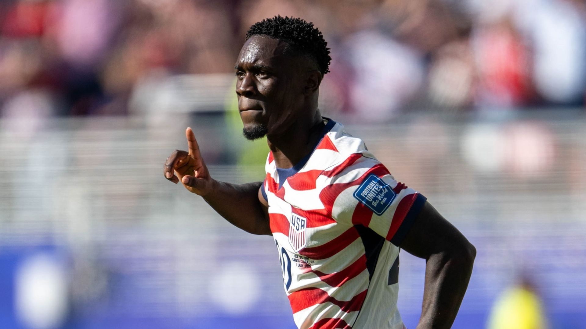 Balogun, en un partido de Estados Unidos Balogun, en un partido de Estados Unidos