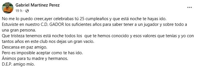 El emotivo adiós del C.D. Gádor a José Manuel